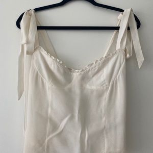 Reformation Blanca White Ruffle Top